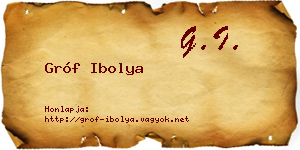 Gróf Ibolya névjegykártya